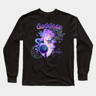 Zodiac Virgo Goddess Queen Horoscope Long Sleeve T-Shirt